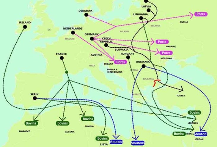 Carte exportations UE